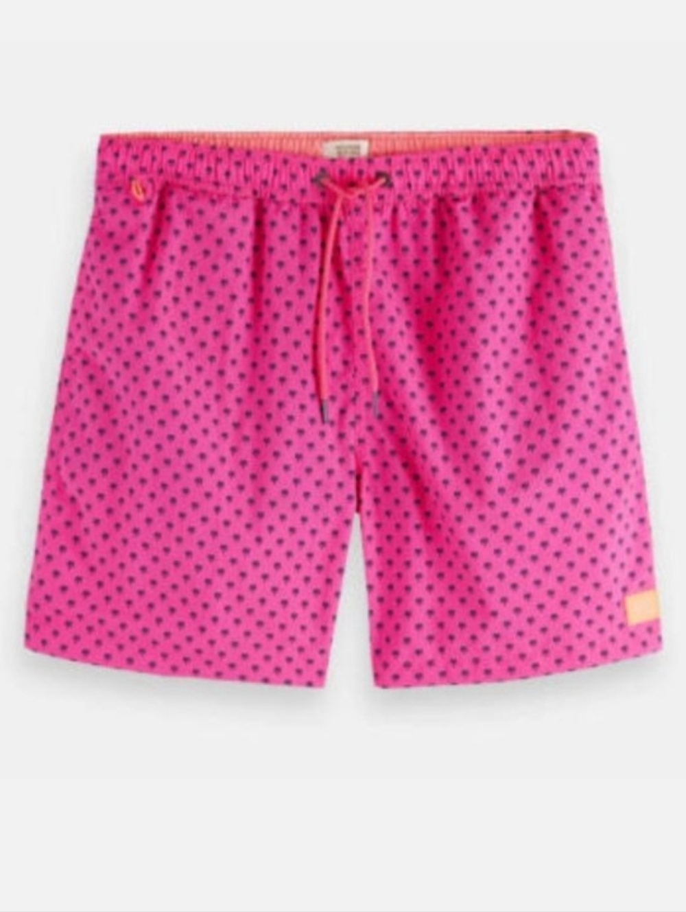Scotch & Soda Mid-length Printed Swim 5" Shorts in Pink Size XL